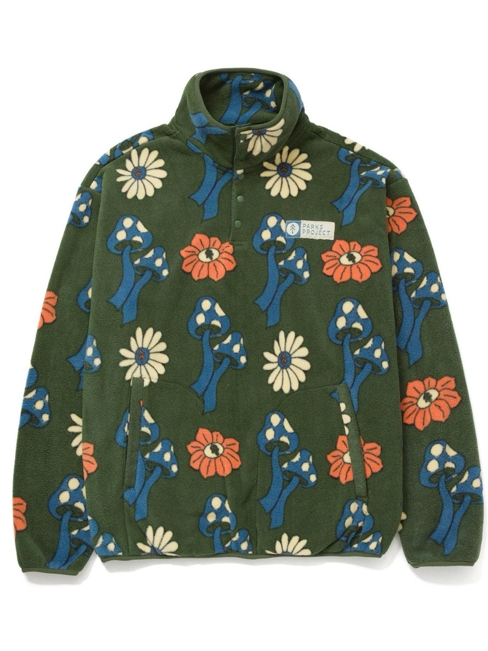 Parks Project Power to the Parks Shrooms Trail Fleece Snap Neck Pullover M